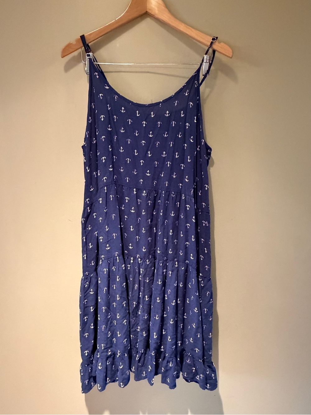 Charming Charlie Navy Anchor Print Summer Sundress XL